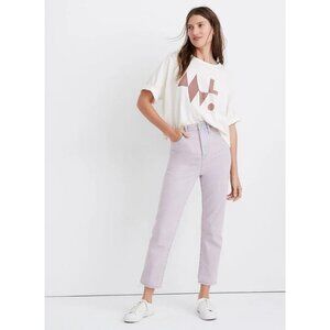 Madewell The MomJean Women's Jeans Size 25 Light Wash Pink Overdyed Straight Leg